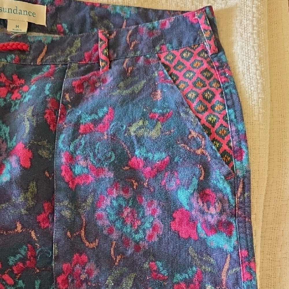 Sundance Women's Floral Cargo Shorts - Blue and Pink - Picture 4 of 5